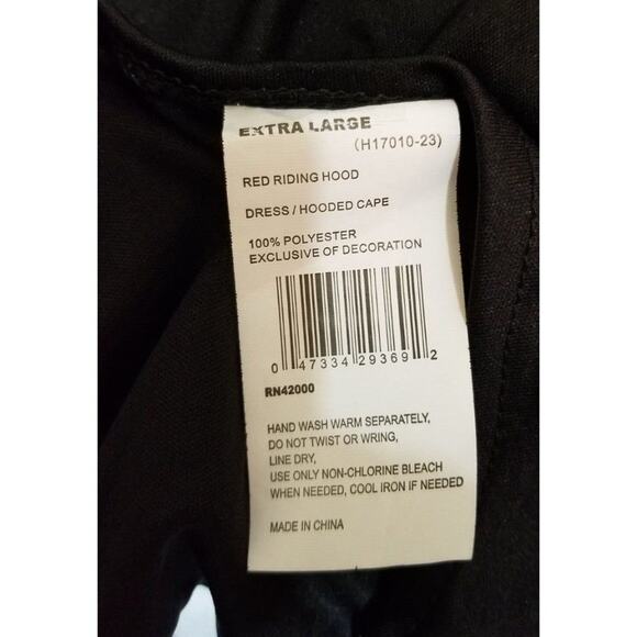 Costume Red Riding Hood Steampunk Dress Junior Sz XL black red white halloween - Picture 4 of 4